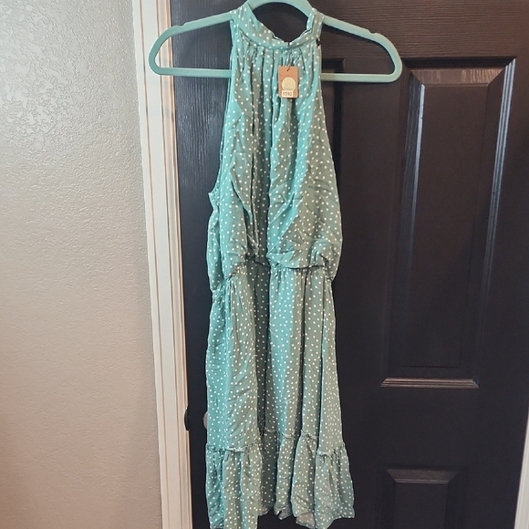 Polka Dot Halter Dress - Picture 1 of 3